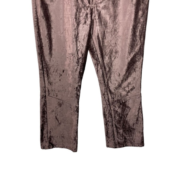 Free People | Brown Velvet Bootcut Crop Pants - Picture 3 of 11